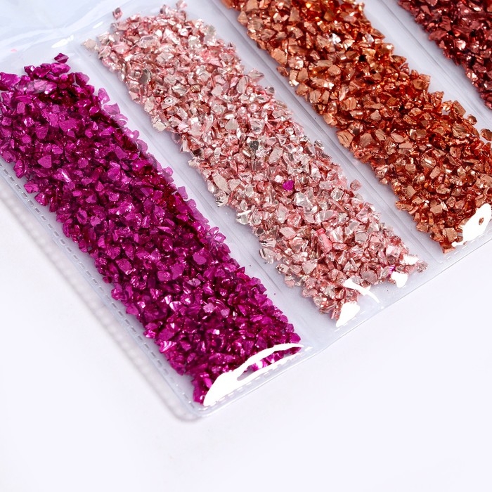 Крошка стеклянная для эпоксидной смолы, набор 6 цветов, вес 1 цвета &mdash; 5 г