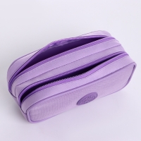Косметичка-пенал, 2 отдела на молниях, цвет сиреневый Косметичка-пенал, 2 отдела на молниях, цвет сиреневый