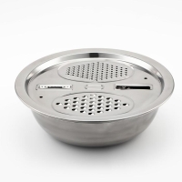 Набор кухонный из нержавеющей стали &laquo;Помощник&raquo;, миска d=26 см, дуршлаг, тёрка