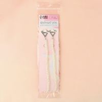 Бретели декоративные с жемчугом, фурнитура металл, 5 мм, 45 см, пара, цвет белый Бретели декоративные с жемчугом, фурнитура металл, 5 мм, 45 см, пара, цвет белый