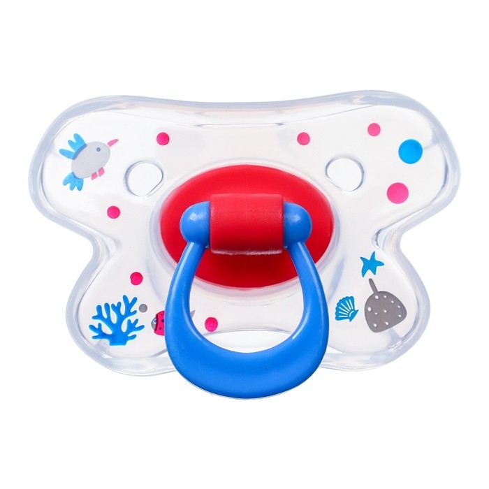 Соска - пустышка силиконовая ортодонтическая, от 12 мес., с колпачком + держатель &laquo;Зайка&raquo;, цвет синий