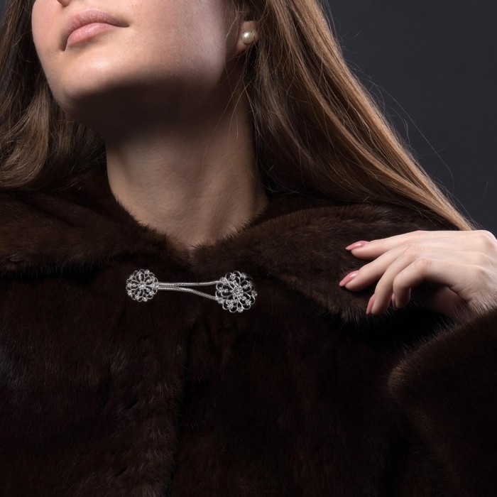 Декоративная застёжка &laquo;Круг&raquo;, 9,5 &times; 3 см, цвет серебряный