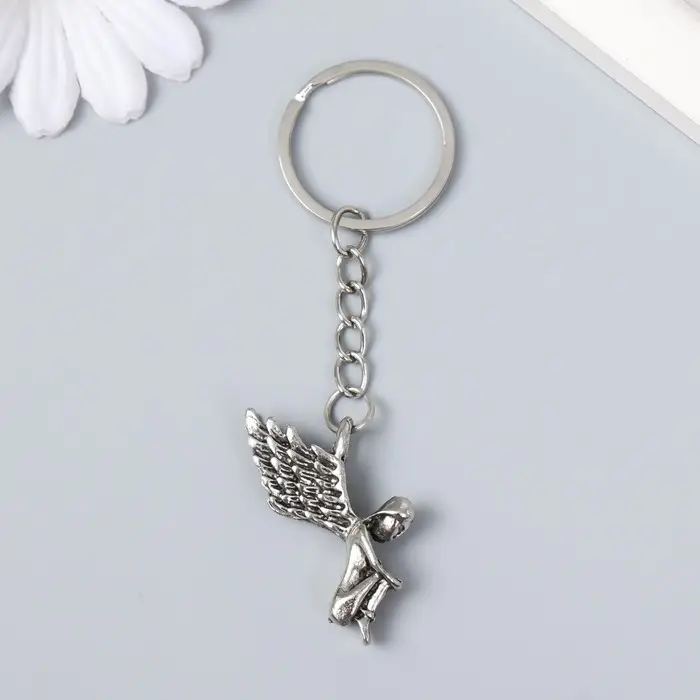 Брелок металл "Девушка-ангел - одиночество" 3х0,5х3 см