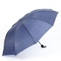 Зонт механический &laquo;Клетка&raquo;, 4 сложения, 10 спиц, R = 52/60 см, D = 120 см, цвет МИКС