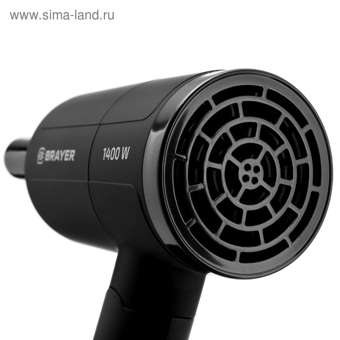 Фен BRAYER 3040BR, 1400 Вт, 2 скорости, складная ручка, шнур 1.8 м, чёрный Фен BRAYER 3040BR, 1400 Вт, 2 скорости, складная ручка, шнур 1.8 м, чёрный