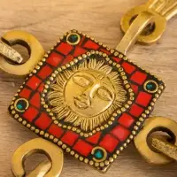 Сувенир подвеска "Солнце" латунь 16х8,5 см