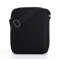 Сумка мужская на молниях, наружный карман, цвет чёрный