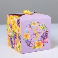 Коробка подарочная складная, упаковка, &laquo;С 8 Марта&raquo;, 12 х 12 х 12 см