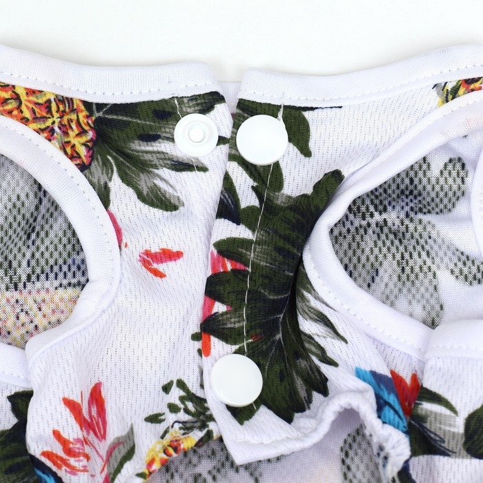 Платье для животных Тропики, S (ДС 25, ОГ 35 см), белое