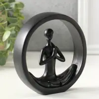 Сувенир полистоун "Девушка медитирует" чёрный 2,5х12,2х12,3 см