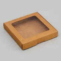 Коробка самосборная, крафт, 19&times;19&times;3 см