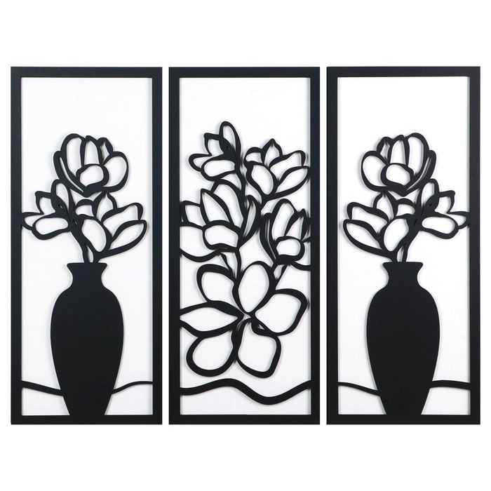 Картина панно Картина панно "Две вазы" 25*59 см 3 шт