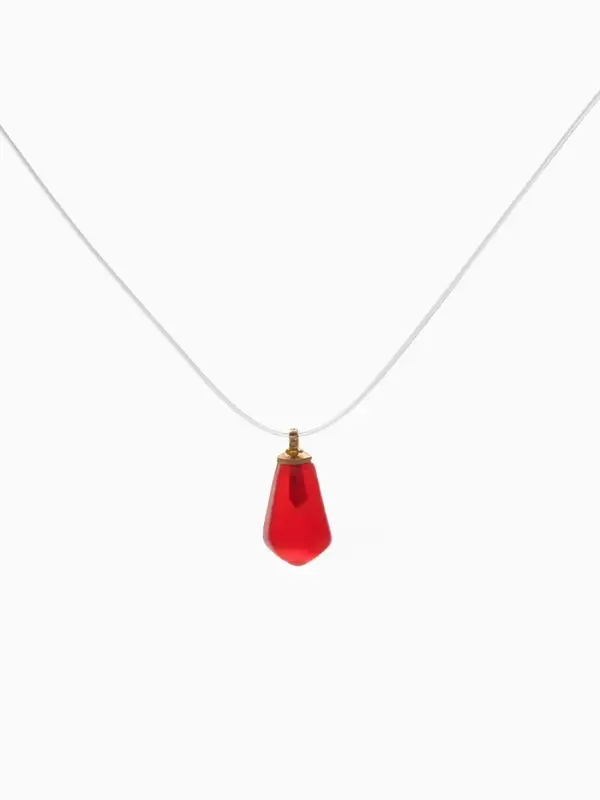 Кулон на леске &laquo;Гранат&raquo;, цвет бордовый в золоте, 33 см + 5 см доп, цепочка