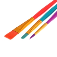 Набор кистей Синтетика 3 штуки ЗХК "Цветик" №10 (круглая №: 5; плоские №: 6,14) Набор кистей Синтетика 3 штуки ЗХК "Цветик" №10 (круглая №: 5; плоские №: 6,14)