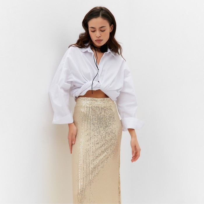 Юбка женская из пайеток MIST, р.46, золотой