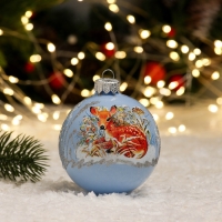 Шар "Олененок под кустиком", 80 мм., в подарочной упаковке, мультицвет