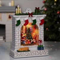 Фигура светодиодная &laquo;Чудесный камин&raquo;, 26х10х18 см, музыка, батарейки ААх3 (не вкомплекте), USB, свечение тёплое белое