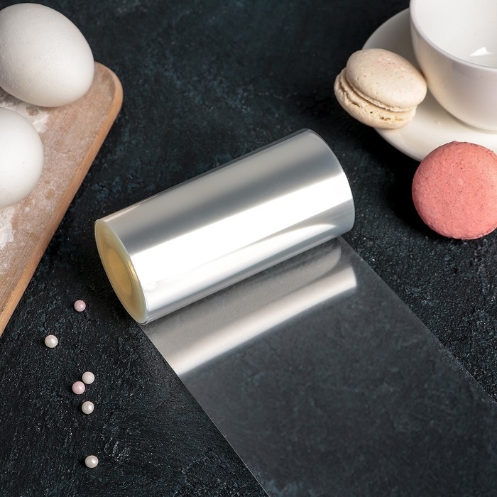 Лента ацетатная для обтяжки тортов, длина 8 метров, h=10,2 см, плотность 175 мкм