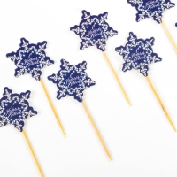 Новогодние шпажки «С Новым Годом!», снежинка, набор 12 шт. Новогодние шпажки «С Новым Годом!», снежинка, набор 12 шт.