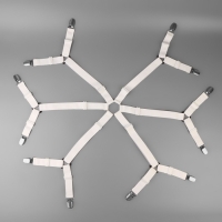 Зажимы на резинке, с регуляторами, на 4 угла и 2 стороны, 2 &times; 240 см, цвет белый