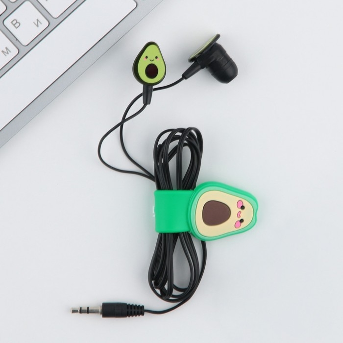 Наушники вакуумные, держатель для проводов &laquo;Авокадо&raquo;, мод. VBT 1,3, 12,5 х 8,5 см.
