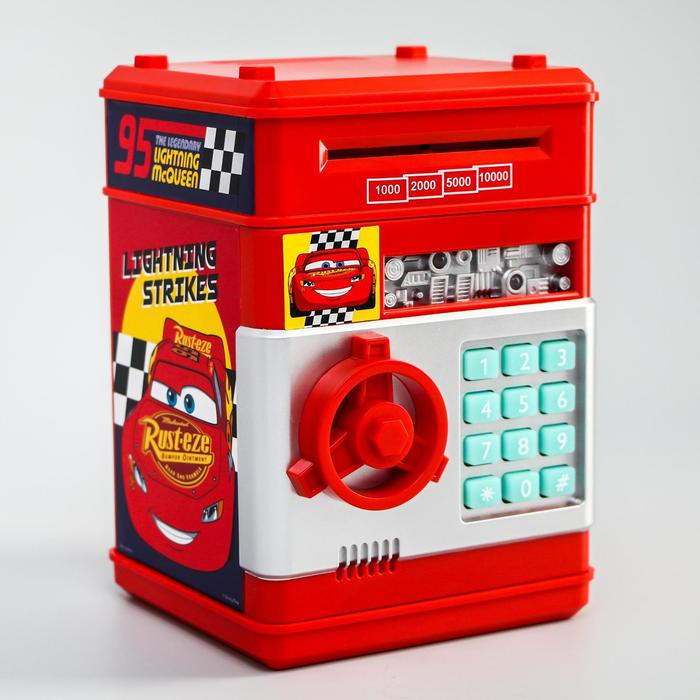 Копилка сейф, 20 см х 14,5 см х 14 см Копилка сейф, 20 см х 14,5 см х 14 см "Молния 95", Тачки