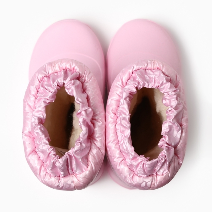 Сапоги детские из ЭВА с комбинированным верхом, цвет розовый, размер 34