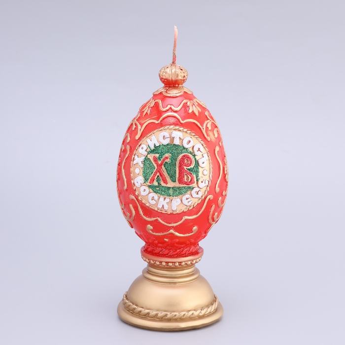 Свеча пасхальная большая Свеча пасхальная большая "Яйцо ХВ", 6,5х15 см, 195 гр