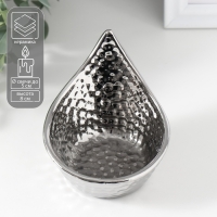 Подсвечник керамика на 1 свечу "Капля" d=5 см серебро 11х9х8 см Подсвечник керамика на 1 свечу "Капля" d=5 см серебро 11х9х8 см