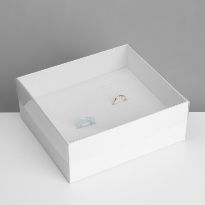 Подставка для украшений &laquo;Шкатулка&raquo; 12 мест, 18&times;16&times;7 см, цвет белый