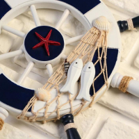 Декор интерьерный &laquo;Штурвал&raquo; на стену, бело-синий, 33 х 33 х 2 см