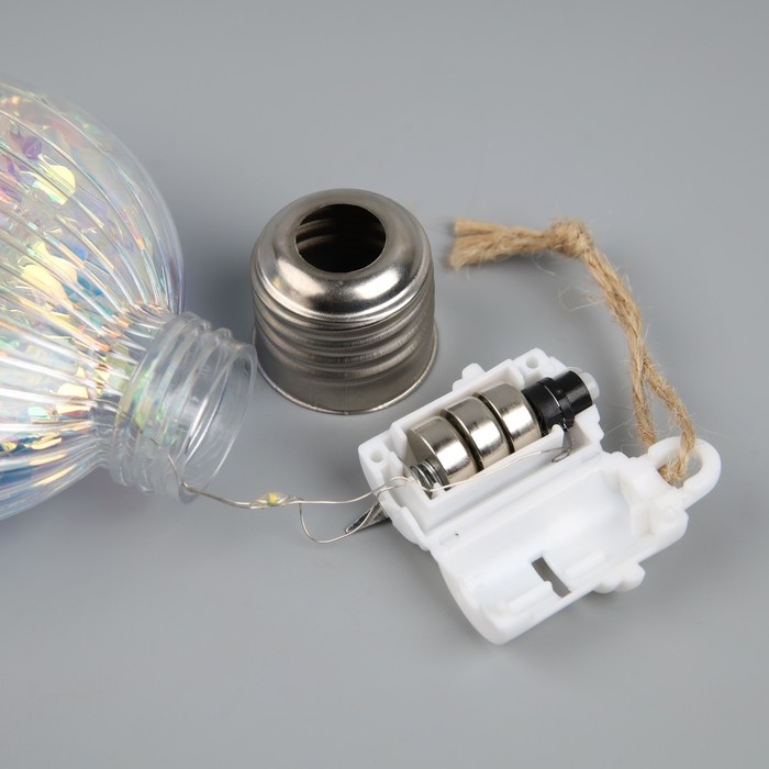 Елочный шар &laquo;Ретро шар&raquo; 8х10.5 см, 5 LED, LR44x3 (в комплекте), свечение тёплое белое