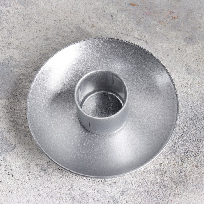 Подсвечник "Лотос 2H" металл на одну свечу, 7,5х2,5 см, серебро