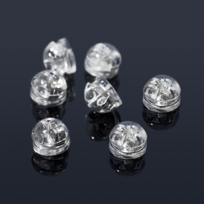 Заглушки силиконовые для швенз и пусет (набор 30 шт.), 5&times;4 мм, цвет серебро