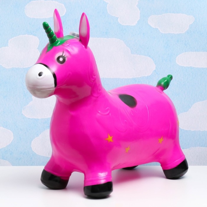 Игрушка - прыгун детская Игрушка - прыгун детская "Музыкальный Единорог" резиновая надувная, 50х30см, фиолетовый