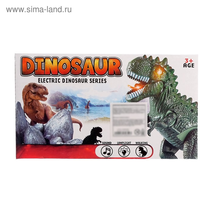Динозавр &laquo;Рекс&raquo; работает от батареек, световые и звуковые эффекты, МИКС