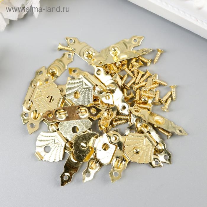 Замок металл для шкатулки золото  набор 10 шт 2х3 см