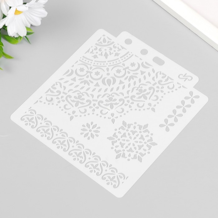 Трафарет пластик "Ажурные узоры" 13х14 см