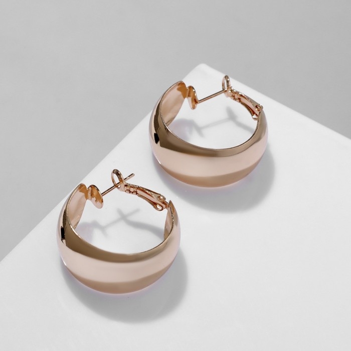 Серьги-кольца &laquo;Выпуклые&raquo; широкие, цвет золото, d=3 см