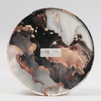 Коробка для макарун, кондитерская упаковка тубус с окном, &laquo;Мрамор&raquo; 20 х 20 х 5 см