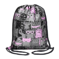 Мешок для обуви 435 х 360 мм, Stavia (плотность 600D с водоотталкивающей ПУ-пропиткой) "Кошачья семейка"