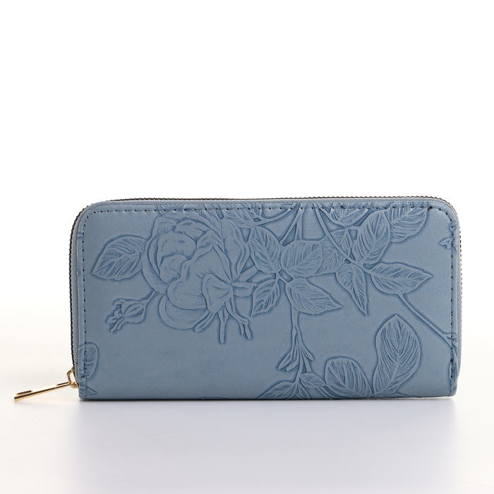 Кошелёк женский на молнии, цвет голубой