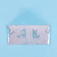 Конверт  для денег "С Юбилеем!" прозрачный ПВХ, бабочка, 16 х 8 см