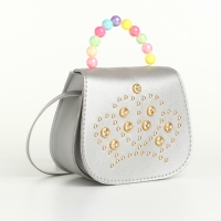 Сумка детская для девочки на клапане &laquo;Выбражулька&raquo;, цвет серебряный