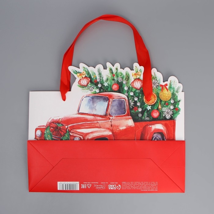 Пакет подарочный новогодний &laquo;Спешу к тебе&raquo;, 30 х 25 х 10 см, Новый год