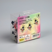 Гирлянда «Нить» 2 м роса с насадками «Прищепки-снеговик», IP20, серебристая нить, 20 LED, батарейки ААх2 (нет в комплекте), свечение тёплое белое Гирлянда «Нить» 2 м роса с насадками «Прищепки-снеговик», IP20, серебристая нить, 20 LED, батарейки ААх2 (нет в комплекте), свечение тёплое белое