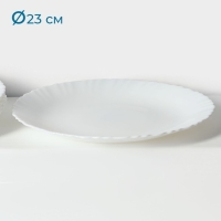 Набор обеденных тарелок &laquo;Дива&raquo;, d=23 см, 6 шт, стеклокерамика, цвет белый