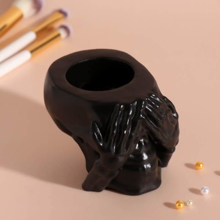 Предмер интерьера Предмер интерьера "Череп Прятки" 7х10 см черный матовый