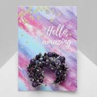 Брошь «Ветвь аметиста», цвет фиолетовый в чернёном серебре Брошь «Ветвь аметиста», цвет фиолетовый в чернёном серебре