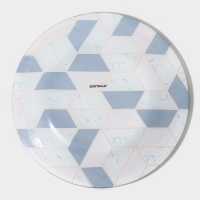 Тарелка стеклянная Доляна &laquo;Розовый мрамор&raquo;, d=23 см